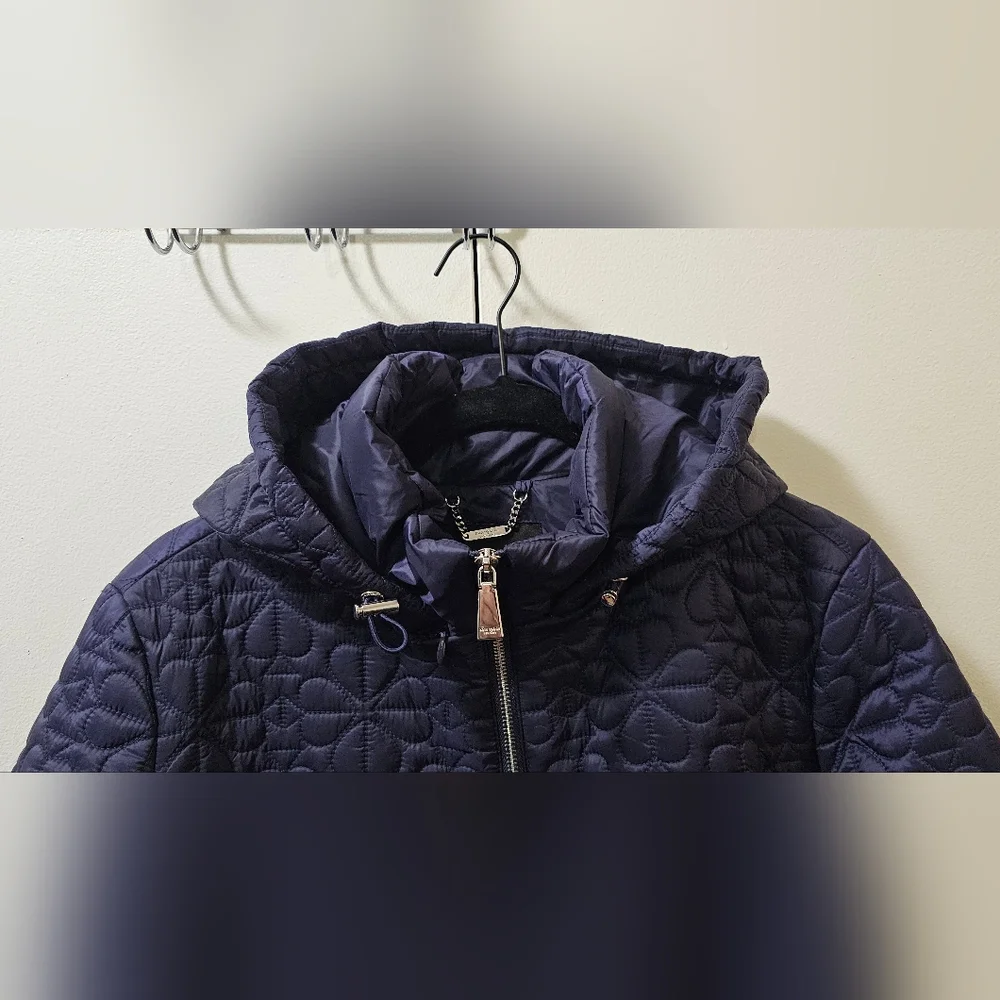 Kate Spade New York Flower Quilted Jacket Planetary Navy Womens Size XL NWT - Picture 5 of 16